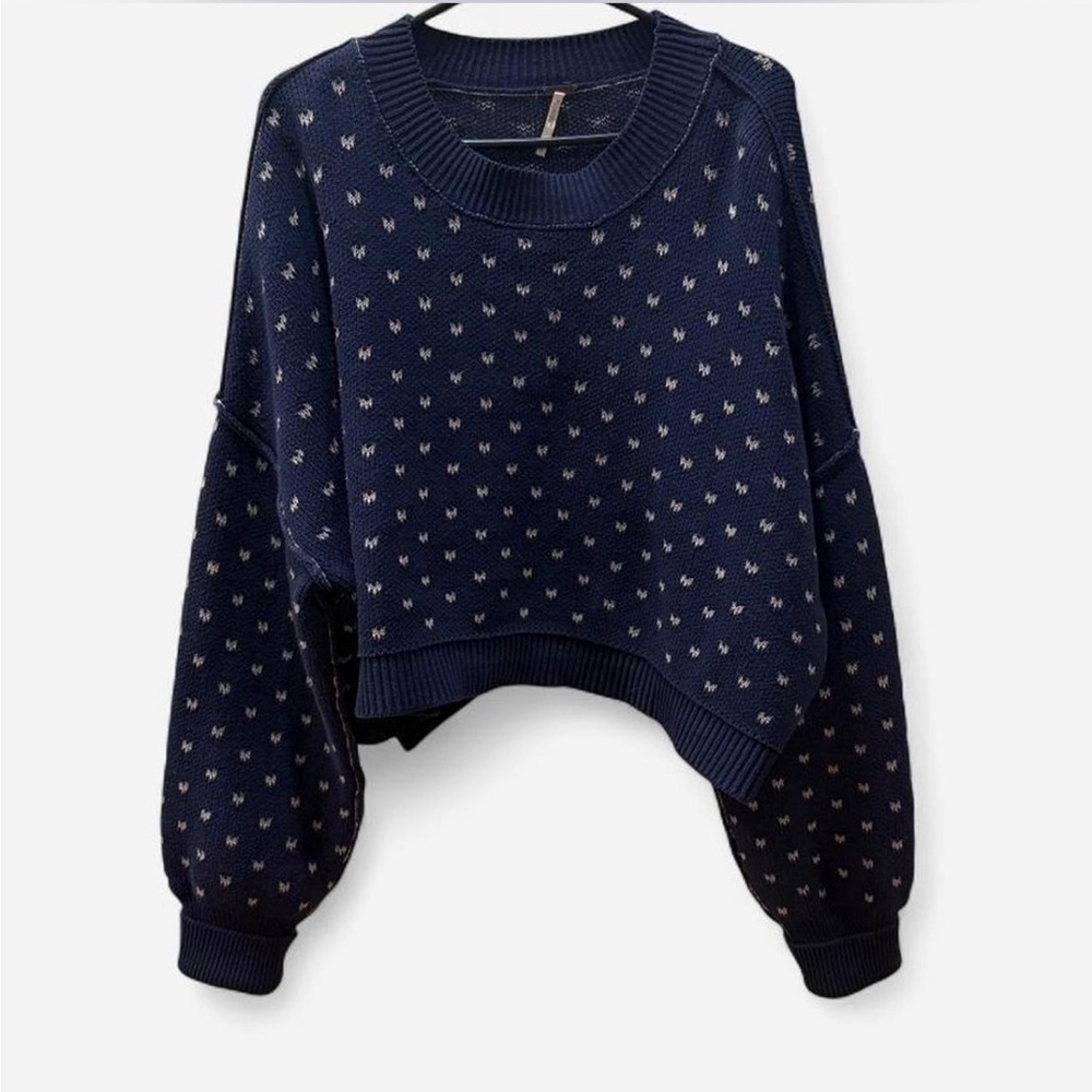 Free People Easy Street Patterned Cropped Sweater
